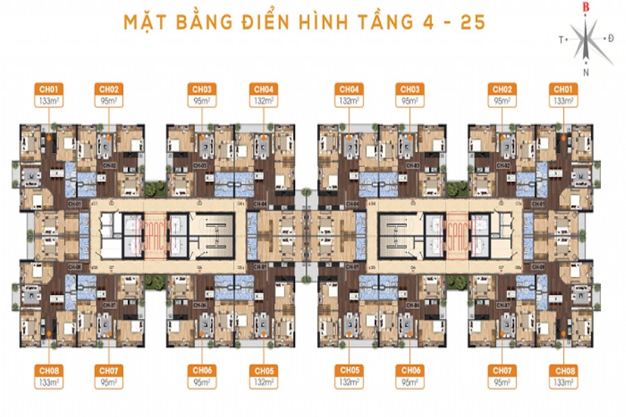 Bán căn hộ tòa N01T1 Lạc Hồng Lotus 2 khu Ngoại Giao Đoàn , căn 3 phòng ngủ 95m2 2