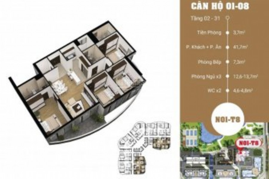 Chính chủ bán căn hộ Ngoại Giao Đoàn , tòa N01T8 căn số 01 4 phòng ngủ 3 vệ sinh , LH: 0973013230 5
