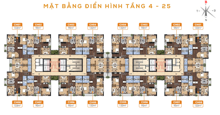 Bán căn hộ 4 phòng ngủ, 3 vệ sinh tòa N01T1, Lạc Hồng Lotus 2, khu Ngoại Giao Đoàn