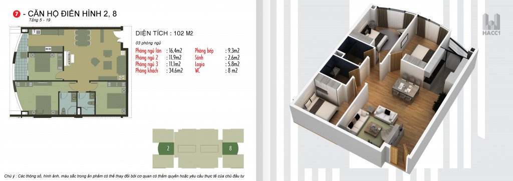 mặt bằng căn hộ N03 - T5 Ngoại giao đoàn