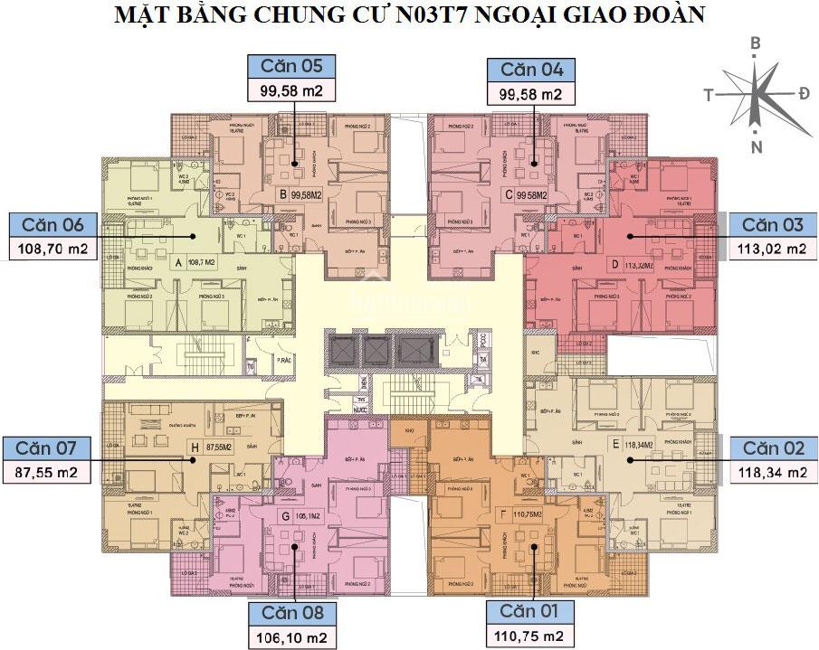 Cho thuê căn hộ N03 - T7 Ngoại giao đoàn