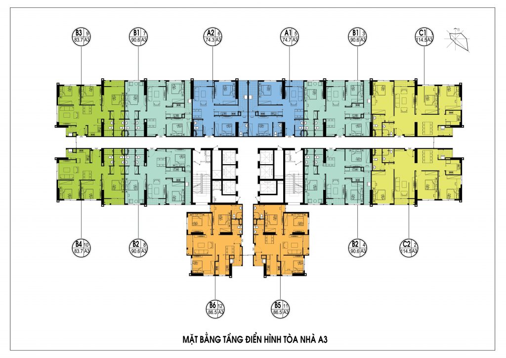 Mặt bằng tòa A3 chung cư An Bình City