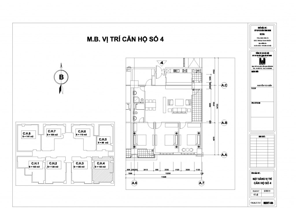 (Mặt bằng căn hộ 04 chung cư tòa N01T2 Ngoại Giao Đoàn)