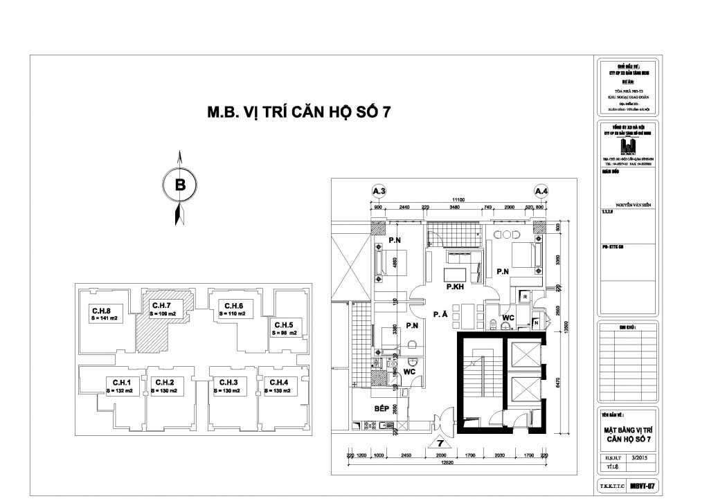 Mặt bằng căn hộ 07 chung cư N01T2 Ngoại Giao Đoàn Hà Nội