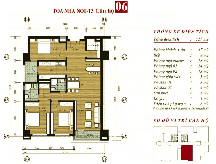 mặt bằng căn hộ 06 chung cư n01t3 ngoại giao đoàn