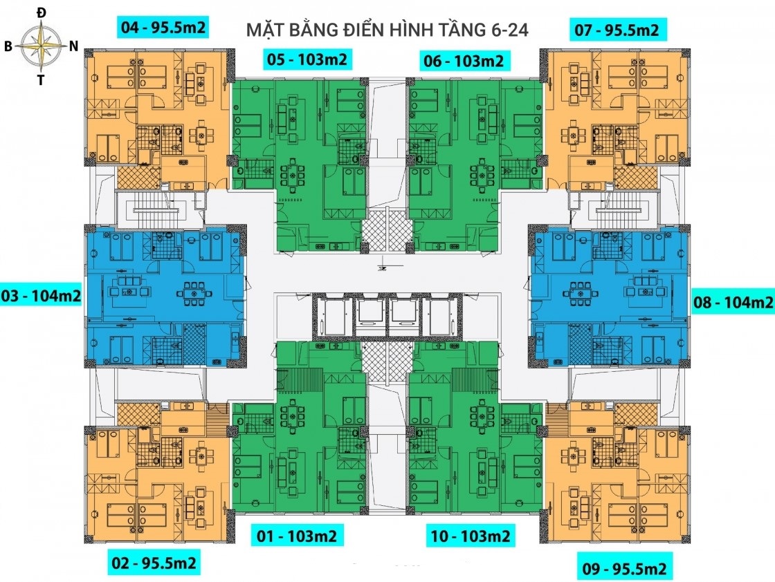 Mặt bằng chung cư N03T1 Ngoại Giao Đoàn