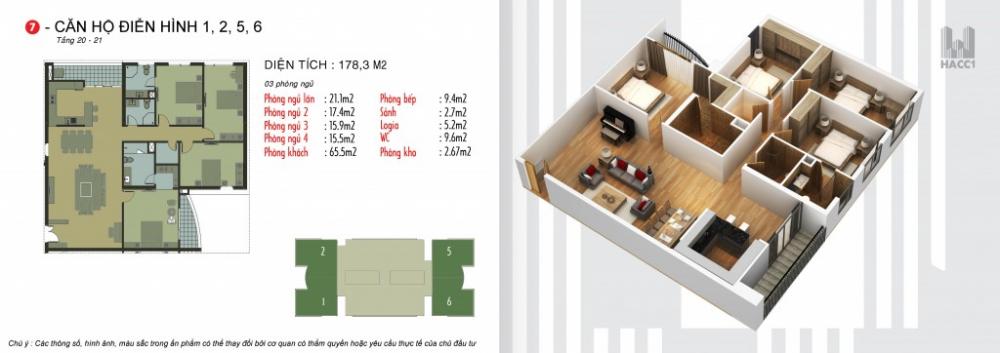Mặt bằng căn hộ 01, 02, 05, 06 N03T5 Ngoại Giao Đoàn