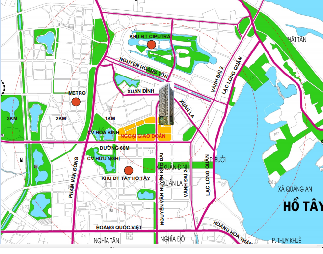 Location of Diplomatic Corps urban area