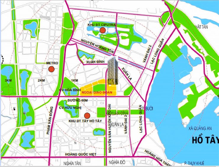 Location of rental villas in Diplomatic Corps Urban Area